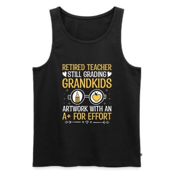 Retired Grandma Pensioner Pension Teacher Teach Re - Men's Premium Organic Tank Top - black - Front - Michal (187cm)