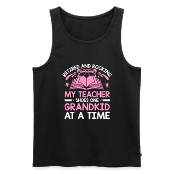 Retired Grandma Pensioner Pension Teacher Teach Re - Men's Premium Organic Tank Top - black - Front - Michal (187cm)
