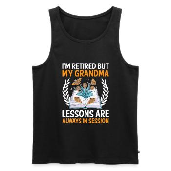 Retired Grandma Pensioner Pension Teacher Teach Re - Men's Premium Organic Tank Top - black - Front - Michal (187cm)
