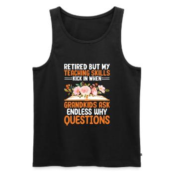 Retired Grandma Pensioner Pension Teacher Teach Re - Men's Premium Organic Tank Top - black - Front - Michal (187cm)