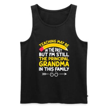 Retired Grandma Pensioner Pension Teacher Teach Re - Men's Premium Organic Tank Top - black - Front - Michal (187cm)