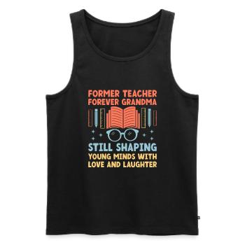 Retired Grandma Pensioner Pension Teacher Teach Re - Men's Premium Organic Tank Top - black - Front - Michal (187cm)