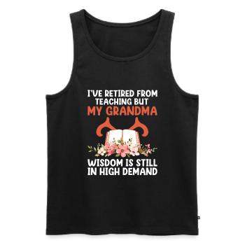 Retired Grandma Pensioner Pension Teacher Teach Re - Men's Premium Organic Tank Top - black - Front - Michal (187cm)