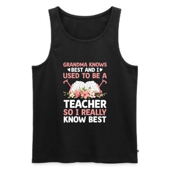 Retired Grandma Pensioner Pension Teacher Teach Re - Men's Premium Organic Tank Top - black - Front - Michal (187cm)