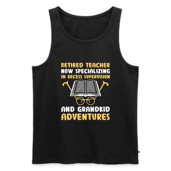 Retired Grandma Pensioner Pension Teacher Teach Re - Men's Premium Organic Tank Top - black - Front - Michal (187cm)