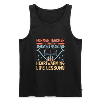 Retired Grandma Pensioner Pension Teacher Teach Re - Men's Premium Organic Tank Top - black - Front - Michal (187cm)
