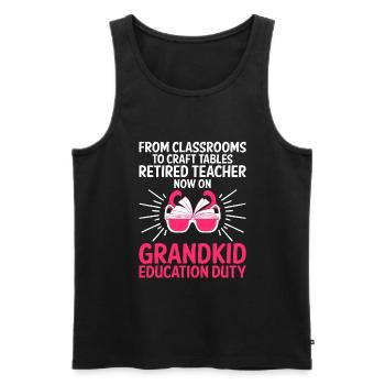 Retired Grandma Pensioner Pension Teacher Teach Re - Men's Premium Organic Tank Top - black - Front - Michal (187cm)