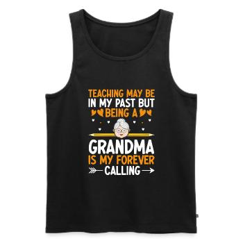 Retired Grandma Pensioner Pension Teacher Teach Re - Men's Premium Organic Tank Top - black - Front - Michal (187cm)