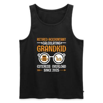 Grand-mère à la retraite Pensioner Comptable Banque - Débardeur bio Premium Homme - noir - Devant - Michal (187cm)