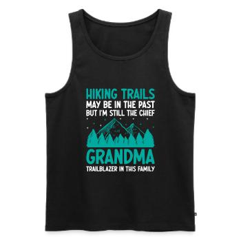 Randonnée Grand-mère retraitée Retraitée Pension Hiker Tre - Débardeur bio Premium Homme - noir - Devant - Michal (187cm)