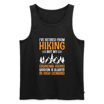 Hiking Retired Grandma Pensioner Pension Hiker Tre - Men's Premium Organic Tank Top - black - Front - AI Model Male 178 light (178cm)