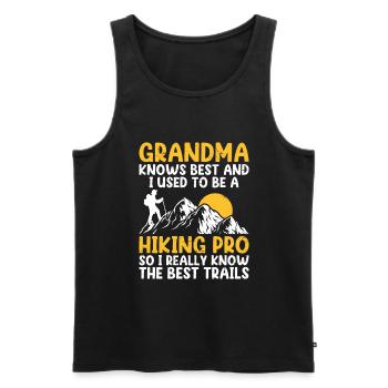 Wandern Rentner Oma Rentner Pension Wanderer Tre - Männer Premium Bio Tank Top - Schwarz - Vorne - AI Model Male 178 light (178cm)