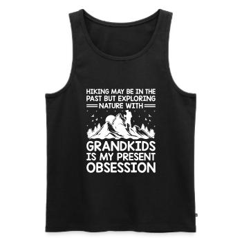 Randonnée Grand-mère retraitée Retraitée Pension Hiker Tre - Débardeur bio Premium Homme - noir - Devant - Michal (187cm)