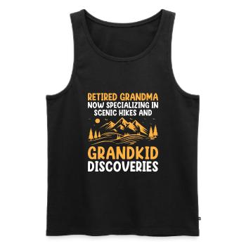 Randonnée Grand-mère retraitée Retraitée Pension Hiker Tre - Débardeur bio Premium Homme - noir - Devant - Michal (187cm)