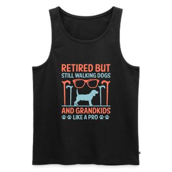 Hundeliebhaber Rentner Oma Rentner Hundebesitzer Hund - Männer Premium Bio Tank Top - Schwarz - Vorne - Michal (187cm)