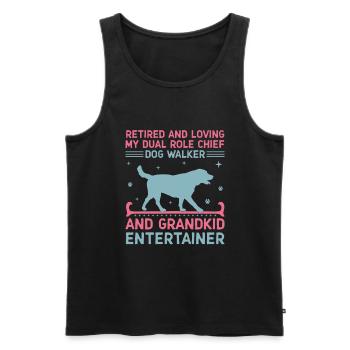 Hundeliebhaber Rentner Oma Rentner Hundebesitzer Hund - Männer Premium Bio Tank Top - Schwarz - Vorne - Michal (187cm)