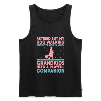 Hundeliebhaber Rentner Oma Rentner Hundebesitzer Hund - Männer Premium Bio Tank Top - Schwarz - Vorne - Michal (187cm)