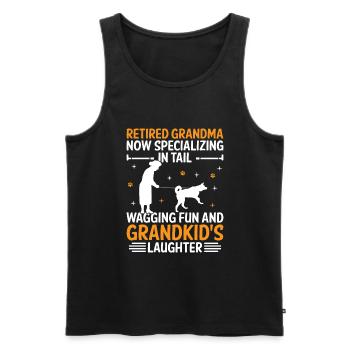 Hundeliebhaber Rentner Oma Rentner Hundebesitzer Hund - Männer Premium Bio Tank Top - Schwarz - Vorne - Michal (187cm)