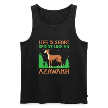 Azawakh Hundebesitzer Arabischer Windhund Tuareg Sloughi - Männer Premium Bio Tank Top - Schwarz - Vorne - AI Model Male 178 light (178cm)