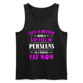 Chat persan Chat Amoureux Propriétaire de chat Persan Longhair C - Débardeur bio Premium Homme - noir - Devant - Michal (187cm)