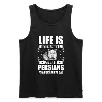 Chat persan Chat Amoureux Propriétaire de chat Persan Longhair C - Débardeur bio Premium Homme - noir - Devant - Michal (187cm)