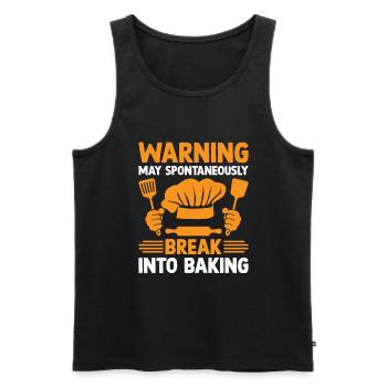 Baking Bakery Pastry Confectioner Baker Confection - Men's Premium Organic Tank Top - black - Front - AI Model Male 178 light (178cm)