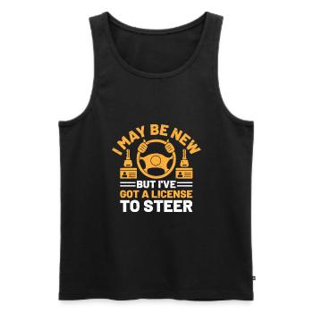 Driving License Passed New Driver Permit Driving S - Men's Premium Organic Tank Top - black - Front - AI Model Male 178 light (178cm)