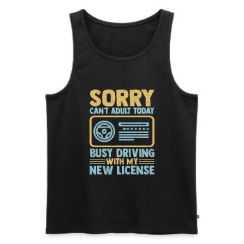 Driving License Passed New Driver Permit Driving S - Men's Premium Organic Tank Top - black - Front - AI Model Male 178 light (178cm)