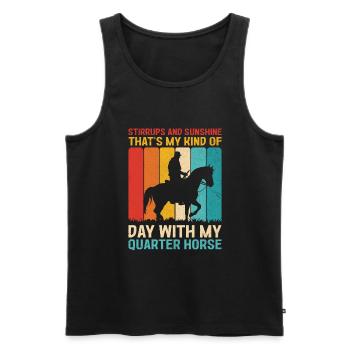 American Quarter Horse Equestrian Horse Lover Hors - Men's Premium Organic Tank Top - black - Front - AI Model Male 178 light (178cm)