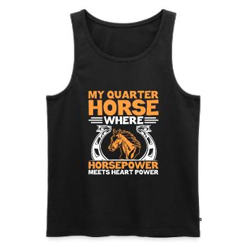 American Quarter Horse Equestrian Horse Lover Hors - Débardeur bio Premium Homme - noir - Devant - Michal (187cm)