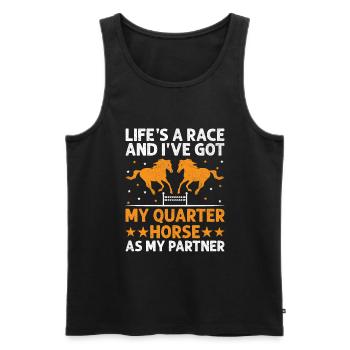 American Quarter Horse Equestrian Horse Lover Hors - Men's Premium Organic Tank Top - black - Front - AI Model Male 178 light (178cm)