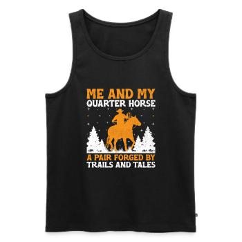 American Quarter Horse Equestrian Horse Lover Hors - Men's Premium Organic Tank Top - black - Front - Michal (187cm)