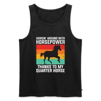 American Quarter Horse Reitpferd Liebhaber Hors - Männer Premium Bio Tank Top - Schwarz - Vorne - AI Model Male 178 light (178cm)