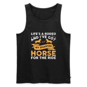 American Quarter Horse Equestrian Horse Lover Hors - Débardeur bio Premium Homme - noir - Devant - Michal (187cm)
