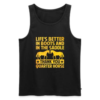 American Quarter Horse Equestrian Horse Lover Hors - Men's Premium Organic Tank Top - black - Front - AI Model Male 178 light (178cm)