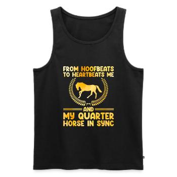 American Quarter Horse Equestrian Horse Lover Hors - Débardeur bio Premium Homme - noir - Devant - Michal (187cm)