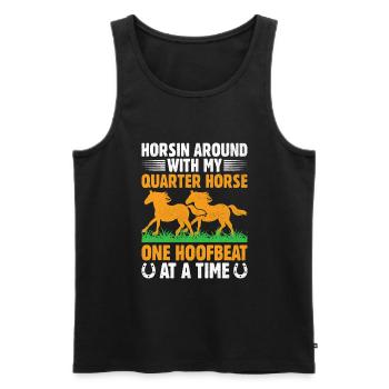American Quarter Horse Equestrian Horse Lover Hors - Men's Premium Organic Tank Top - black - Front - AI Model Male 178 light (178cm)