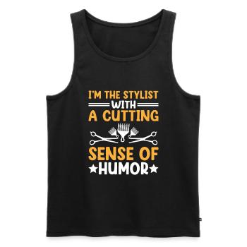 Friseur Friseur Hairapist Haarstyling Haare - Männer Premium Bio Tank Top - Schwarz - Vorne - AI Model Male 178 light (178cm)