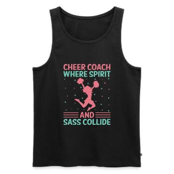 Cheerleading Coach Cheer Coach Cheerleader Cheer T - Men's Premium Organic Tank Top - black - Front - Michal (187cm)