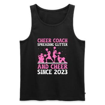 Cheerleading Coach Cheer Coach Cheerleader Cheer T - Men's Premium Organic Tank Top - black - Front - AI Model Male 178 light (178cm)