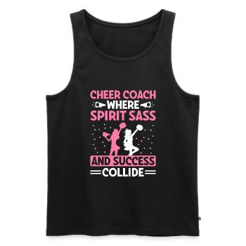 Cheerleading Coach Cheer Coach Cheerleader Cheer T - Men's Premium Organic Tank Top - black - Front - AI Model Male 178 light (178cm)