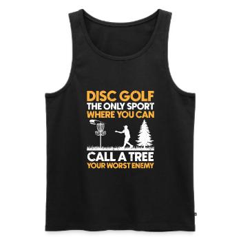 Disc Golf Player Disc Golfer Frisbee Player Par Pu - Men's Premium Organic Tank Top - black - Front - Michal (187cm)