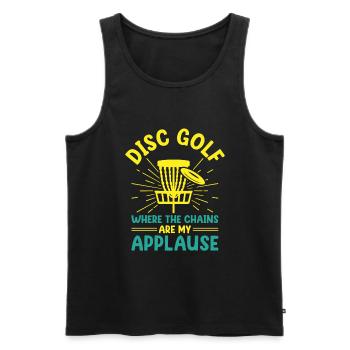 Disc Golf Player Disc Golfer Frisbee Player Par Pu - Männer Premium Bio Tank Top - Schwarz - Vorne - Michal (187cm)