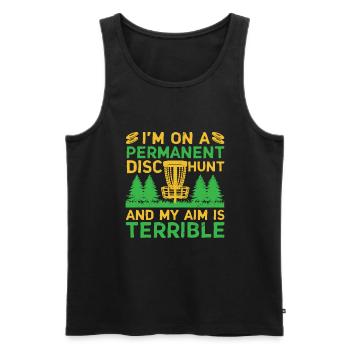Disc Golf Player Disc Golfer Frisbee Player Par Pu - Männer Premium Bio Tank Top - Schwarz - Vorne - Michal (187cm)