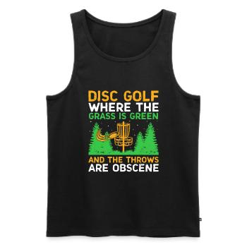 Disc Golf Player Disc Golfer Frisbee Player Par Pu - Men's Premium Organic Tank Top - black - Front - Michal (187cm)
