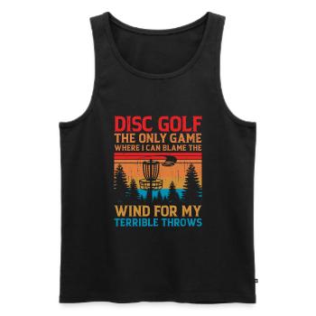 Disc Golf Player Disc Golfer Frisbee Player Par Pu - Men's Premium Organic Tank Top - black - Front - Michal (187cm)