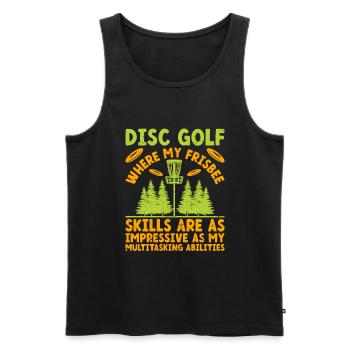 Disc Golf Player Disc Golfer Frisbee Player Par Pu - Männer Premium Bio Tank Top - Schwarz - Vorne - Michal (187cm)