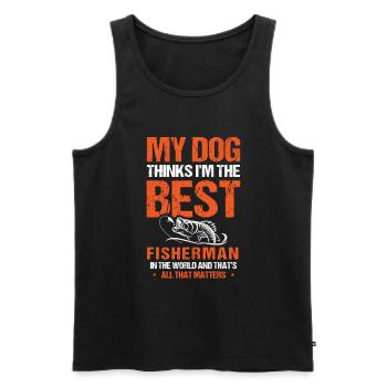 Propriétaires de chiens de pêche Amoureux des chiens Entonnoir de pêche parfait - Débardeur bio Premium Homme - noir - Devant - Michal (187cm)