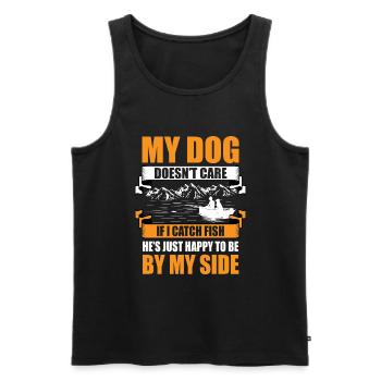 Propriétaires de chiens de pêche Amoureux des chiens Entonnoir de pêche parfait - Débardeur bio Premium Homme - noir - Devant - Michal (187cm)