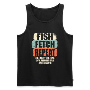 Propriétaires de chiens de pêche Amoureux des chiens Entonnoir de pêche parfait - Débardeur bio Premium Homme - noir - Devant - Michal (187cm)
